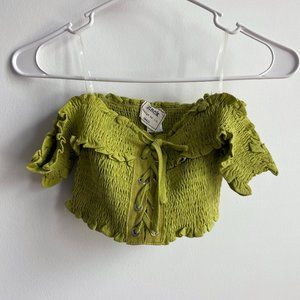 Green Crop Top